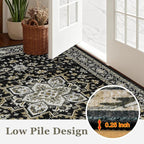 Round Area Rug for Living Room: 6ft Washable Vintage Boho Soft Thin Circle Rug - Image 8