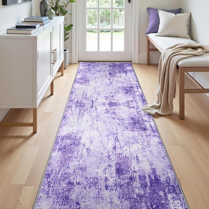RELEANY Washable Area Rugs 2'x10' Non-Slip Modern Abstract Soft by RELEANY