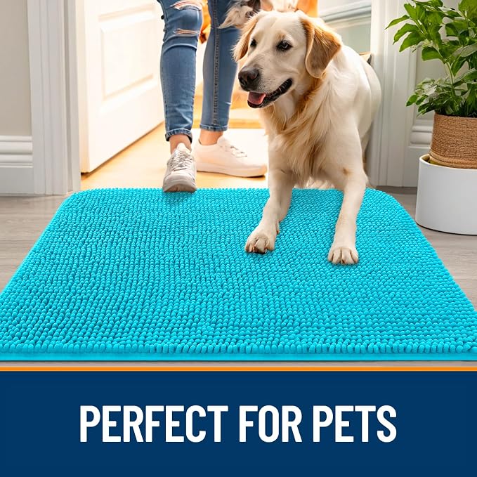 OLANLY Dog Door Mat for Muddy Paws 70x35, Absorbs Moisture and Dirt, Absorbent - Image 6