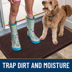 Smiry Dog Door Mat for Muddy Paws 47x24, Absorbent Dirt Trapper, Non-Slip - Image 3