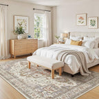 9x12 Washable Area Rugs for Living Room, Large Rug Non Slip Backing Vintage - Image 5