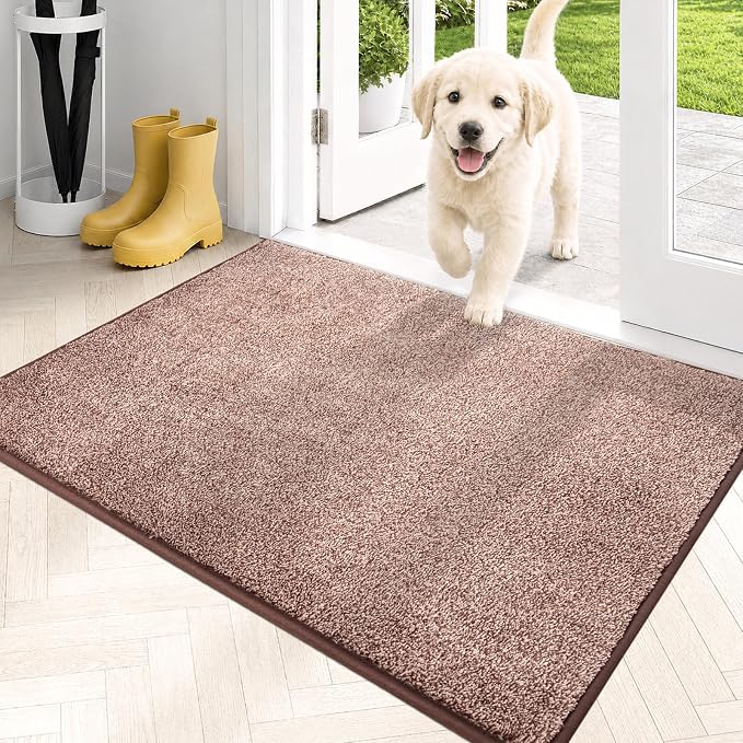 PURRUGS Dirt Trapping Door Mat 24" x 35.5", Non-Slip Machine Washable Entryway by PURRUGS
