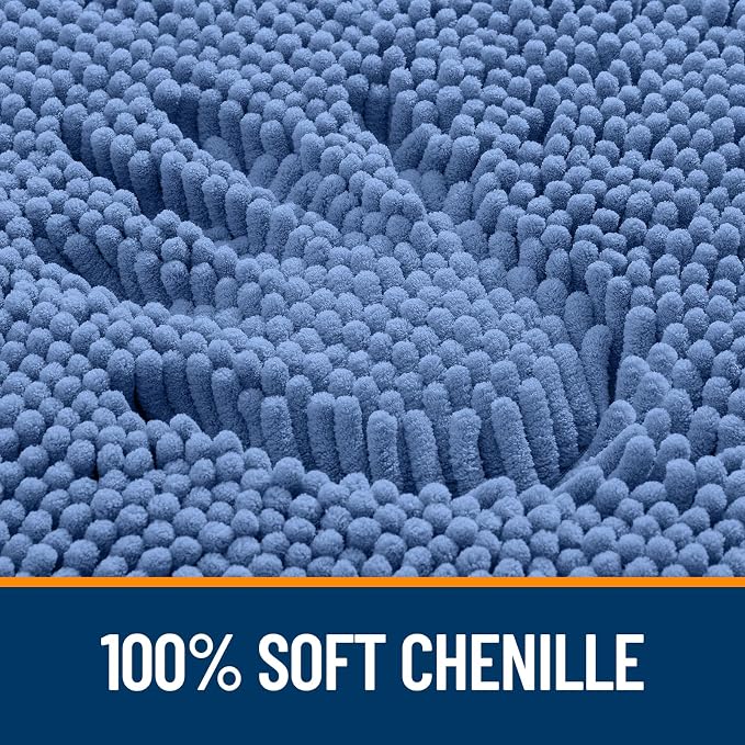 OLANLY Bathroom Rugs 30x20, Extra Soft Absorbent Chenille Bath Rugs, Rubber - Image 4