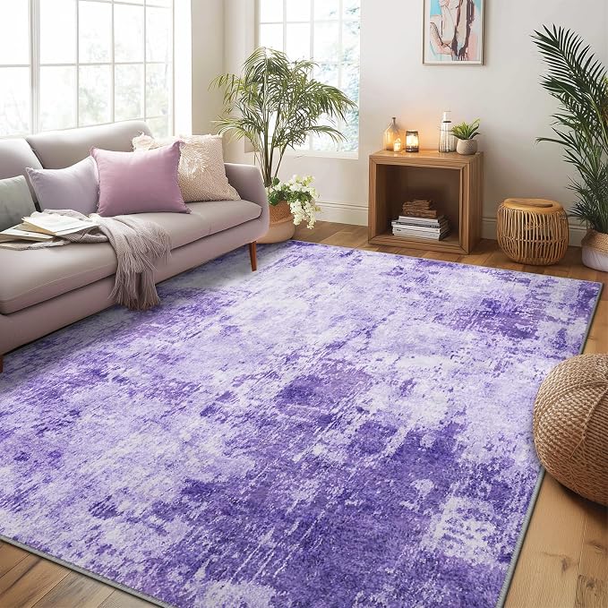 RELEANY Washable Area Rugs 8'x10' Non-Slip Modern Abstract Soft - Image 7