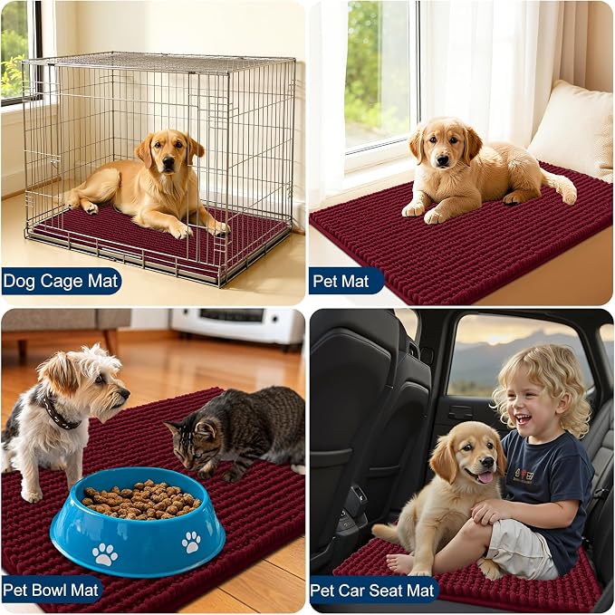 OLANLY Dog Door Mat for Muddy Paws 59x24, Ultra Absorbent Chenille Mud Doormat - Image 7