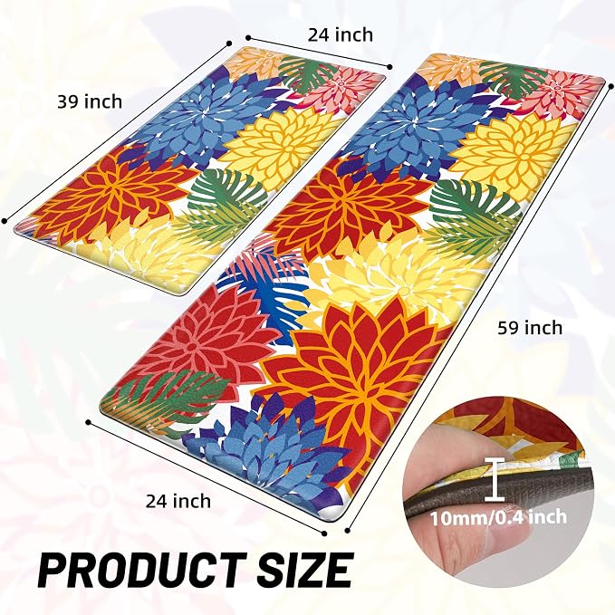 Arenarug Kitchen Mats for Floor 2PCS Cushioned Anti Fatigue Kitchen Mats - Image 2