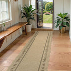 LIVEBOX Scalloped Washable 2x8 Runner Rug, Easy Jute Outdoor Rug Kitchen Tan - Image 8