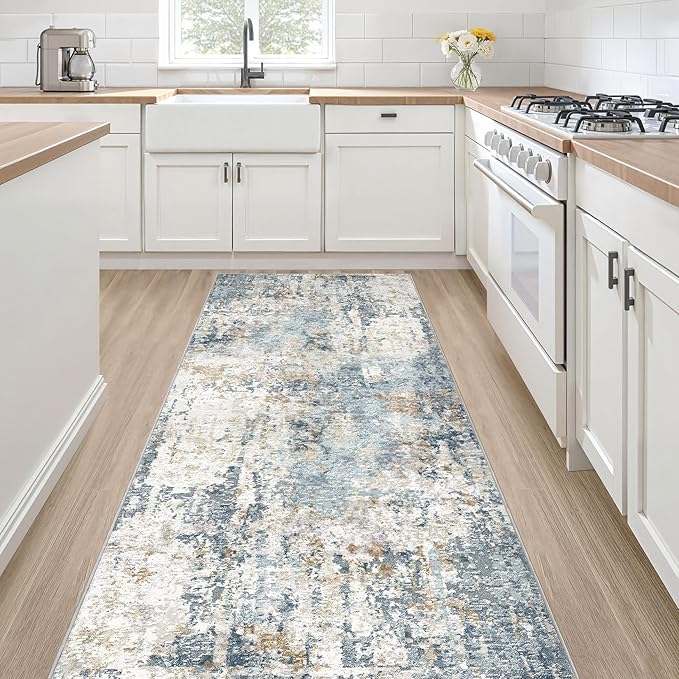 Runner Rug Non Slip Rugs: 2x6 Hallway Kitchen Washable Abstract Soft Modern by LOONGRUG
