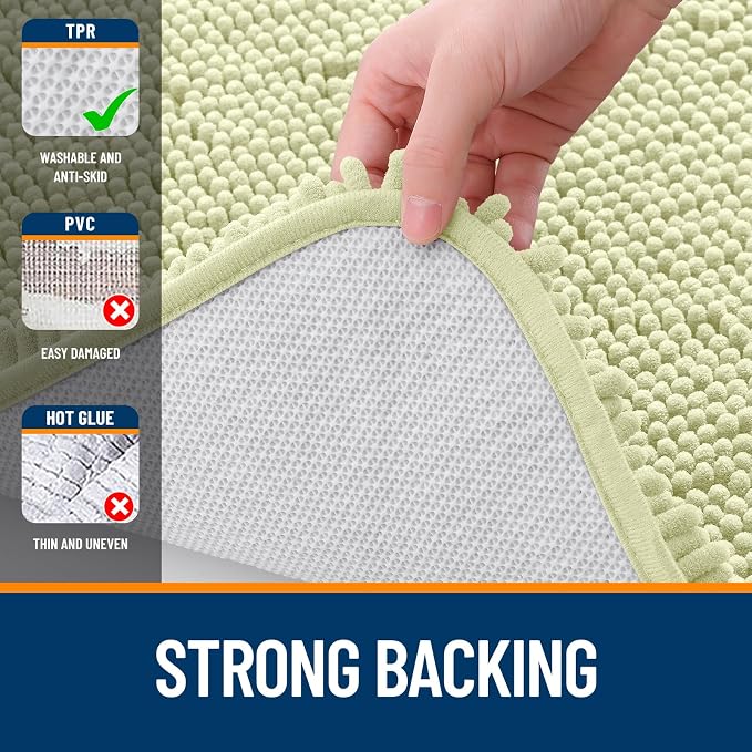 OLANLY Small Bathroom Rugs 24x16, Extra Soft Absorbent Chenille Bath Rugs - Image 7