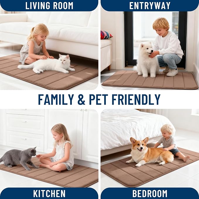 OLANLY Memory Foam Bath Mat 44x32, Super Soft Absorbent Bathroom Rugs, Quick Dry - Image 9