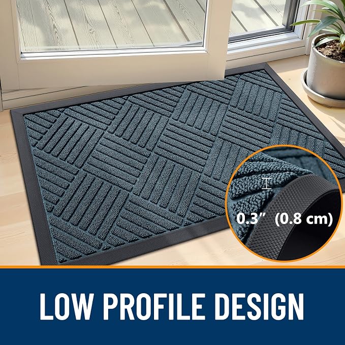 OLANLY Front Door Mat Outside Entrance 47x32, Heavy Duty Sturdy Natural Rubber - Image 4