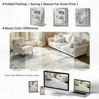 DCX 5x7 Vintage Rug, Machine Washable Stain Resistant Distressed Beige Rug - Image 4