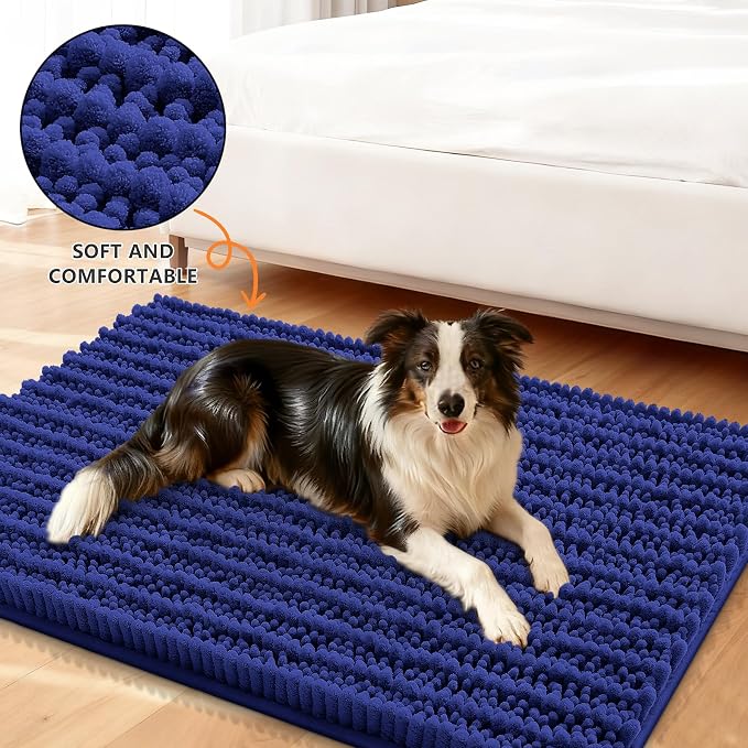 Smiry Dog Door Mat for Muddy Paws 36x24, Absorbent Dirt Trapper, Non-Slip - Image 2