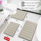 OLANLY Memory Foam Bath Mat 35x24, Super Soft Absorbent Bathroom Rugs, Quick Dry - Image 2