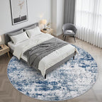 Round Area Rug for Living Room: 8 ft Washable Modern Abstract Soft Thin Rug - Image 2