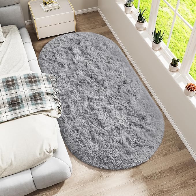 LOCHAS Bedroom Rug 2.6' x 5.3', Soft Oval Throw Rugs Carpet - Image 7