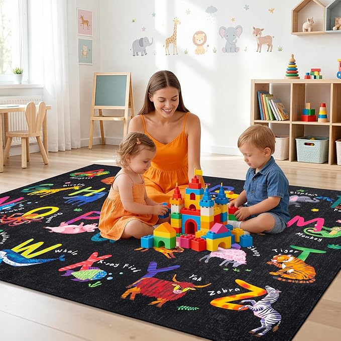 4x6 ABC Classroom Rug for Kids Playroom, Alphabet Rug - Image 7
