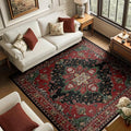 RELEANY Area Rugs Square 6ft Washable Non-Slip, Floral Vintage Distress by RELEANY