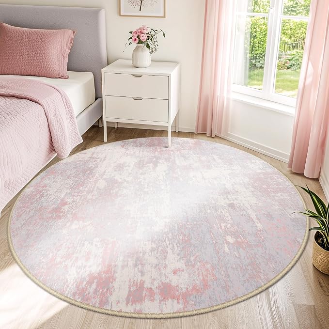 RELEANY Washable Area Rugs 6ft Non-Slip Modern Abstract Soft by RELEANY