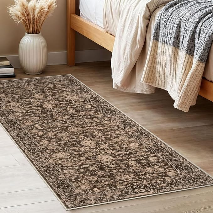 KILOCOCO Hallway Runner 2x5 Kitchen Runner Rug Printed Floral Non-Slip Washable - Image 3