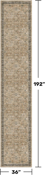 Hazo Haus Boho Washable 3x16 Extra Long Hallway Runner Rug, Neutral Large - Image 2