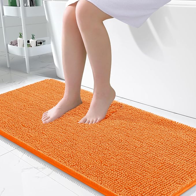 OLANLY Large Bathroom Rugs 50x30, Extra Soft Absorbent Chenille Bath Rugs by OLANLY