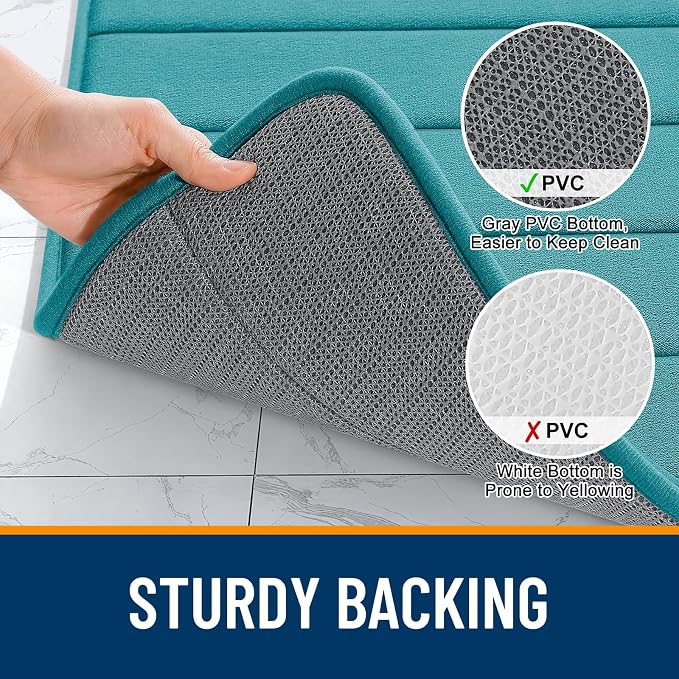 OLANLY Memory Foam Bath Mat 47x24, Super Soft Absorbent Bathroom Rugs, Quick Dry - Image 7