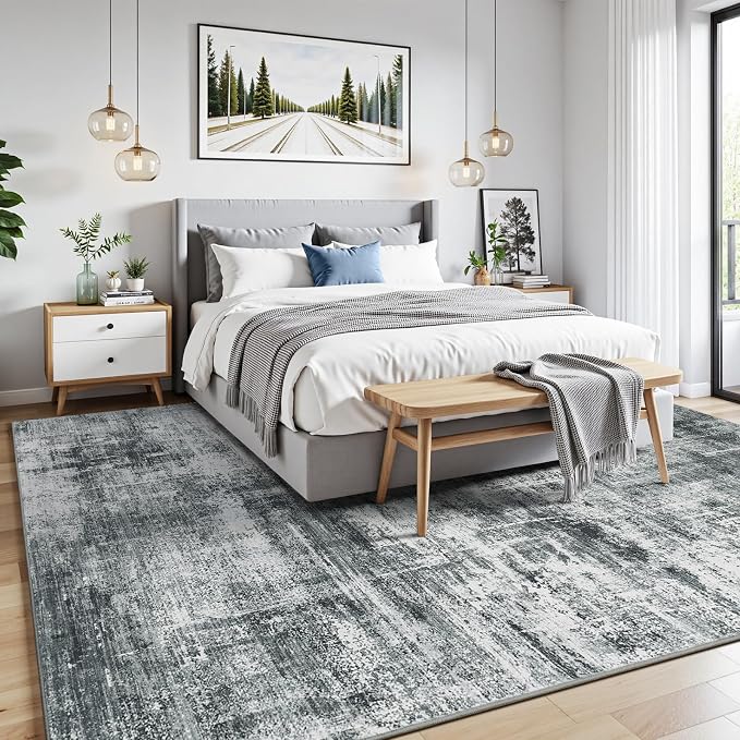 Lofus 5x7 Area Rug for Living Room, Neutral Modern Washable Carpet for Bedroom - Image 2