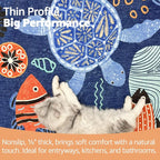 jinchan 4ft Coastal Round Rug Kids Washable Fun Rug Colorful Ocean Fish Small - Image 5