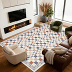 GarveeHome 10x13 Area Rug for Large Living Room Modern Colorful Checkered Throw - Image 9