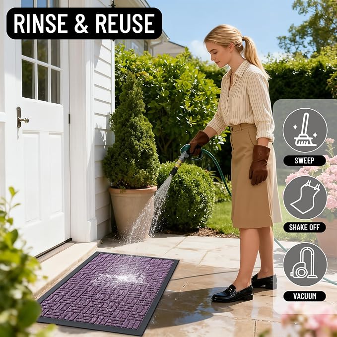 OLANLY Front Door Mat Outside Entrance 47x23, Heavy Duty Sturdy Natural Rubber - Image 7