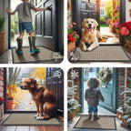 Smiry Front Door Mat Outside Entrance, Heavy Duty Natural Rubber Doormat - Image 7