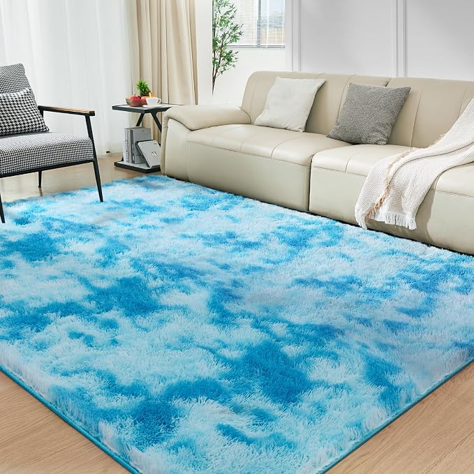 Ultra Soft Rug for Living Room, 6X9 Fluffy Shag Area Rug for Bedroom, Modern - Image 3
