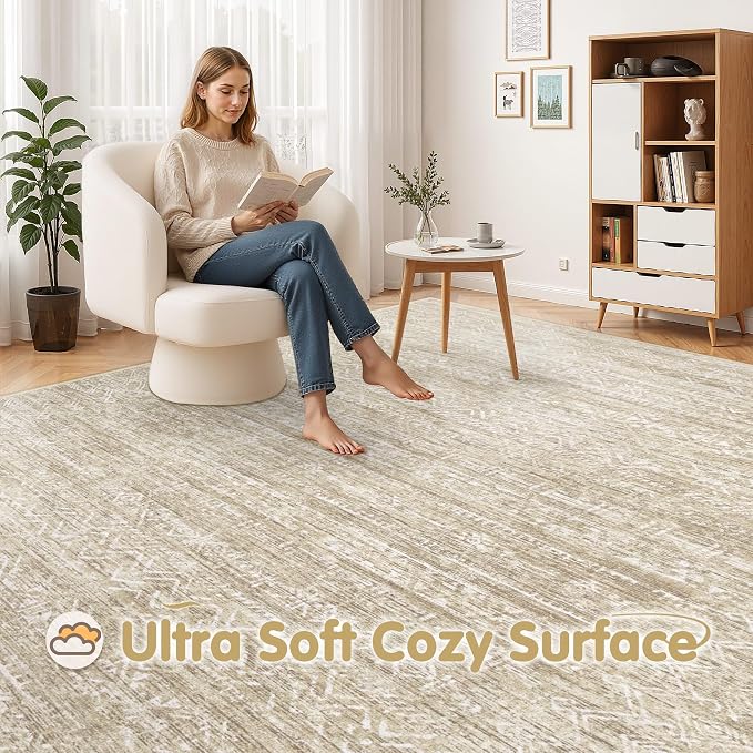 Washable Rug 6x9 Area Rugs: Modern Geometric Rugs - Image 9