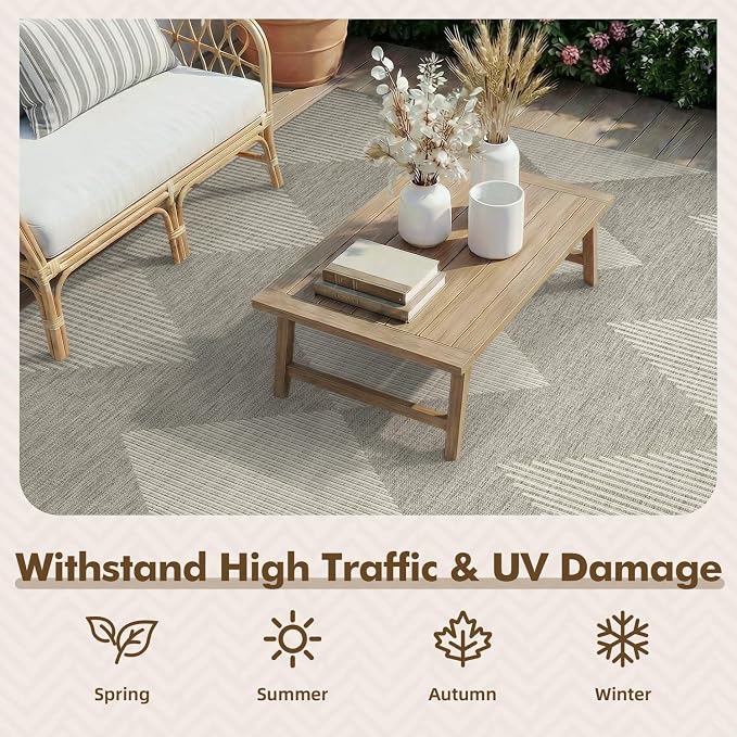 MontVoo-Outdoor Rug Carpet Patio Rug 6x9 Polypropylene Indoor Outdoor Rugs - Image 3