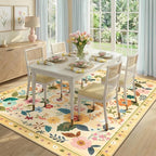 RELEANY Floral 5x7 Area Rugs Washable Print Boho Cute Carpet Non Slip Flower - Image 6
