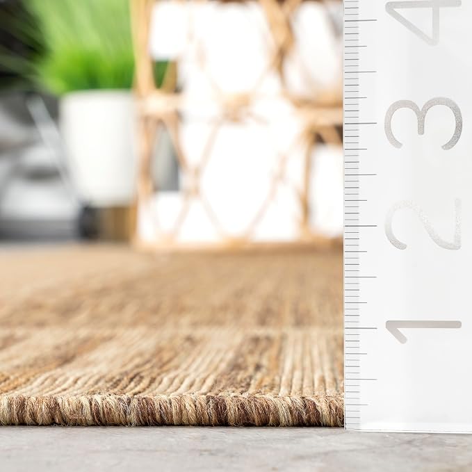 Nuloom Asha Light Brown/Ivory, Striped Border, Soft and Cozy, High Traffic - Image 3