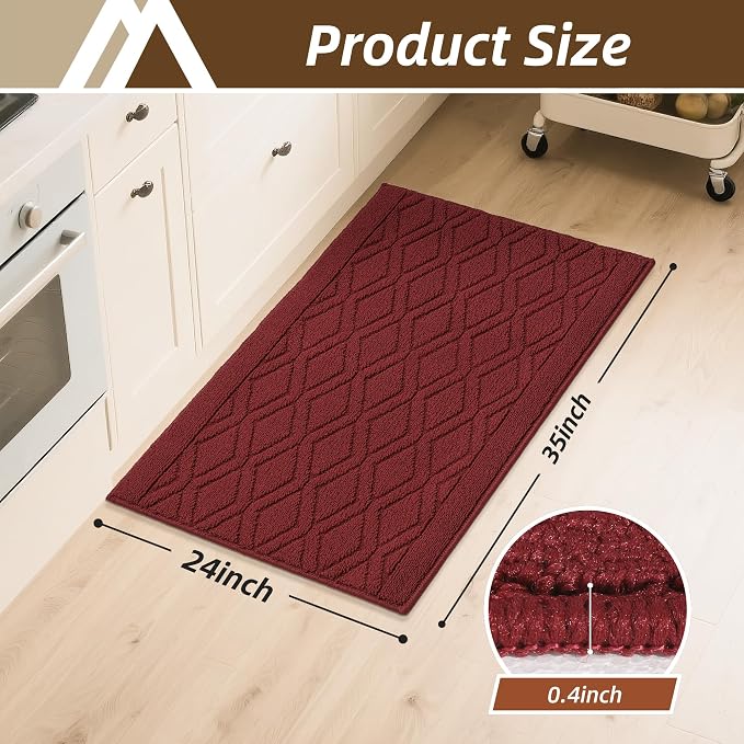 COSY HOMEER Kitchen Rugs 24"x35" Non-Slip Washable Kitchen Mats - Image 2