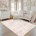 Latte&Fog 5x7 Washable Pink Rug by LatteFog