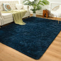 Andecor Shag Area Rug for Living Room, 6x9 Feet Navy Blue Soft Fluffy Indoor by Andecor