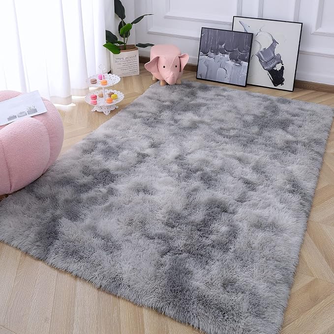 AROGAN Soft Rainbow Area Rugs for Girls Room 5x8 Feet, Fluffy Girls Bedroom Rugs - Image 3