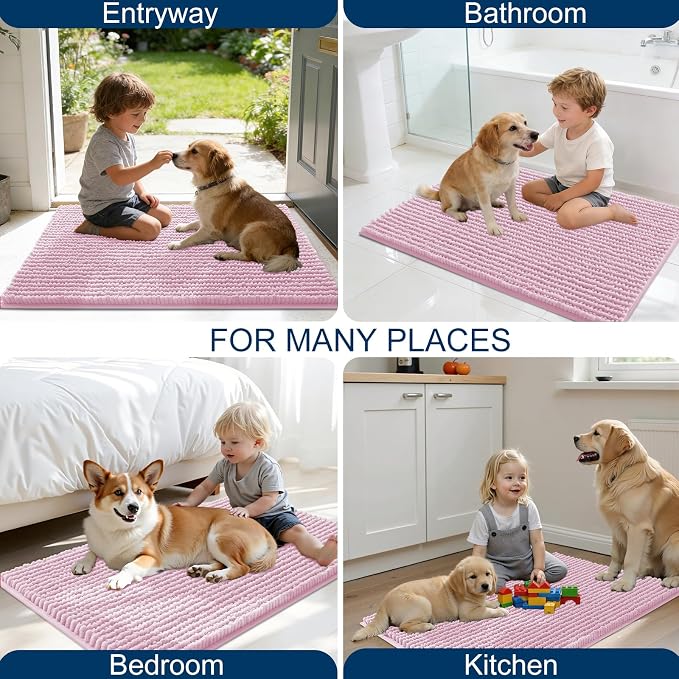 OLANLY Dog Door Mat for Muddy Paws 47x20, Ultra Absorbent Chenille Mud Doormat - Image 8
