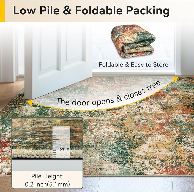 RELEANY Washable Area Rugs 10'x14 Non-Slip Modern Abstract Soft - Image 6