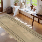 LIVEBOX Scalloped Washable 2x8 Runner Rug, Easy Jute Outdoor Rug Kitchen Tan - Image 9