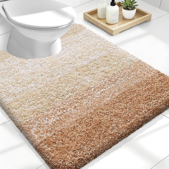 OLANLY Luxury Toilet Rugs U-Shaped 24x20, Extra Soft and Absorbent Microfiber by OLANLY
