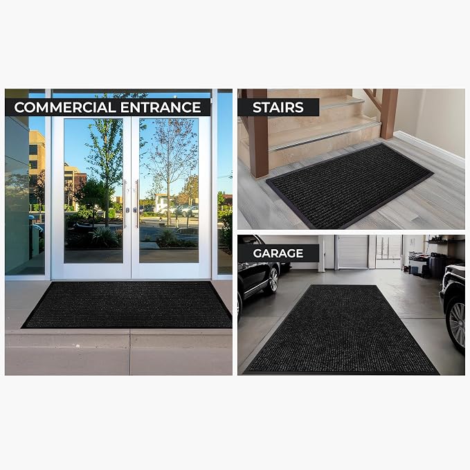 4 Pack 2' x 3' Heavy Duty Entry Mat, Low Profile Door Rug - Image 5