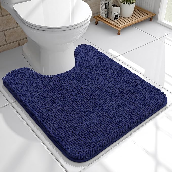 OLANLY Toilet Rugs U-Shaped 20x20, Extra Soft Absorbent Chenille Contour by OLANLY