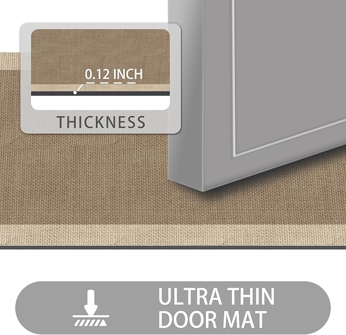 Ultra Thin Door Mat Indoor Entrance, 1/10 in Thin Door Mats - Image 2