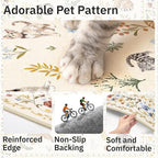 Soalmost Cat 5x7 Area Rugs for Living Room, Machine Washable Animal Floral - Image 6