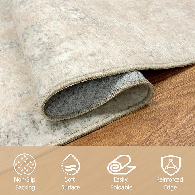 10x14 Area Rugs for Living Room Rug Washable: Abstract Large Rug Indoor Modern - Image 3